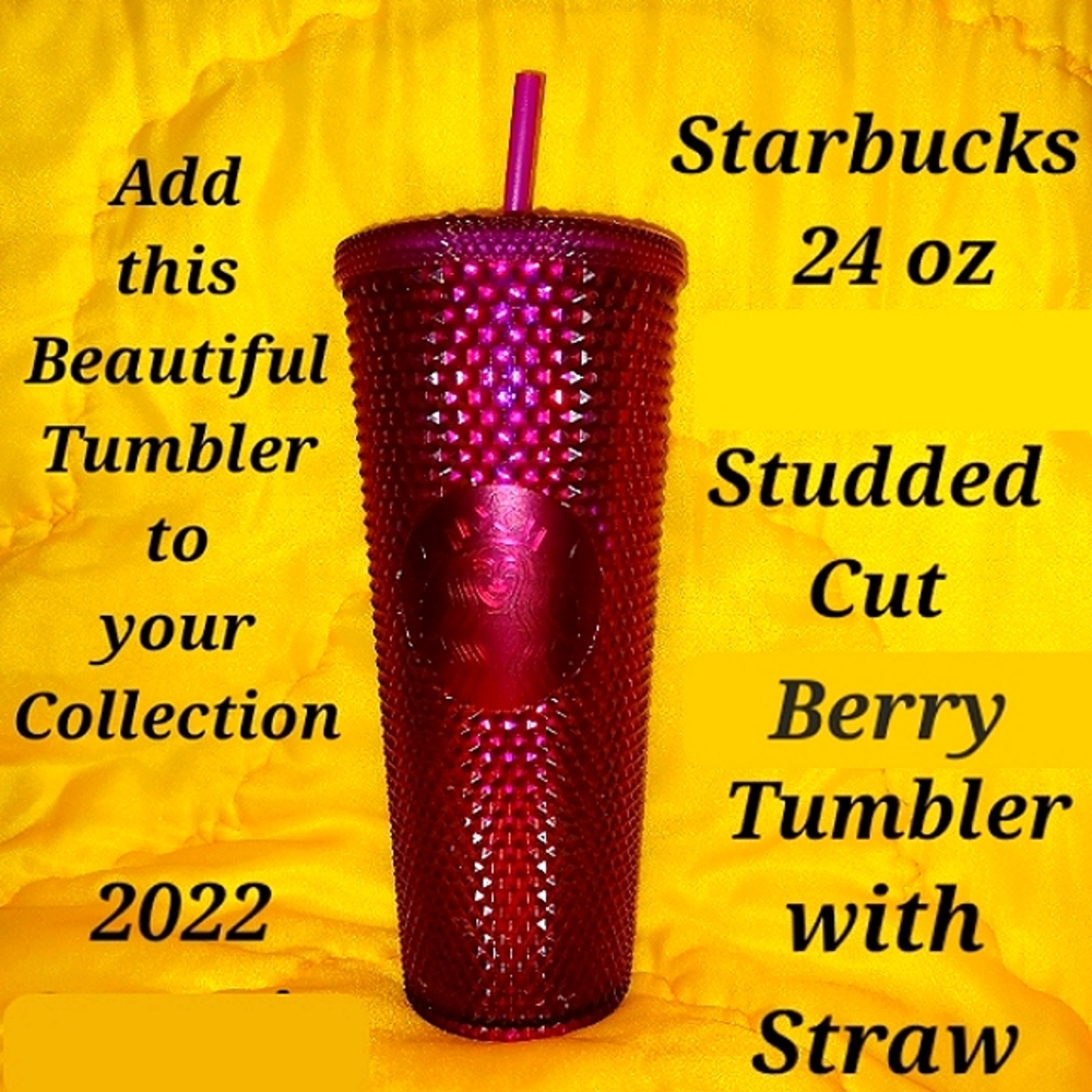 Starbucks 2022 Berry Studded Cut Tumbler w/ Straw 24 ozNWT